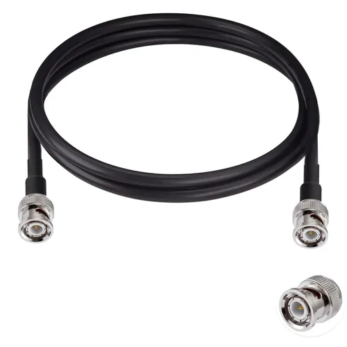 Vista 6 de Cable BNC macho a BNC macho 50ohm BNC macho a macho RG58 RF Coaxial Pigtail Cable de puente de 3 pies/3.3 ft para antenas de RF Jamón Radio de mano
