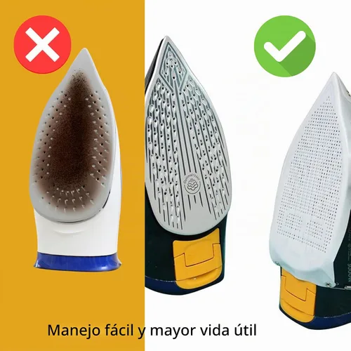 Vista 4 de Zapata de hierro para planchas eléctricas, protector de ropa al planchar, evita quemaduras, pegado, accesorio de placa de suela de fácil