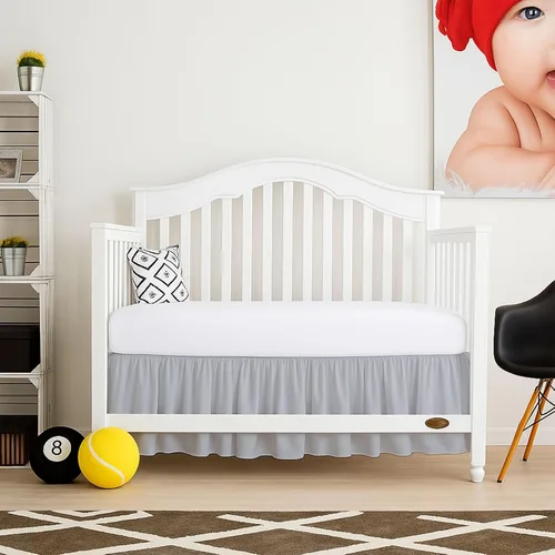 Vista 13 de Cottingon Falda de cama para cuna para guardería, volantes de polvo de ropa de cama de niños pequeños, falda de cuna de microfibra cepillada