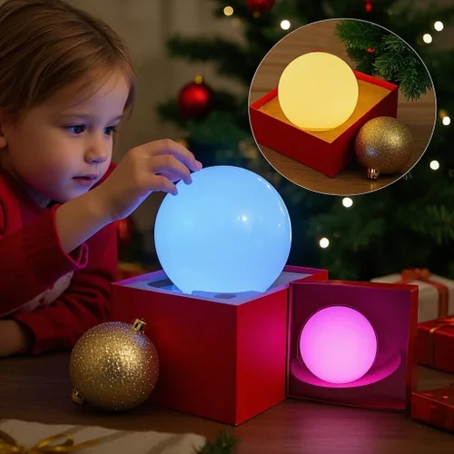 Vista 8 de Luz de bola LED, luz de orbe brillante de 6 pulgadas, lámpara de globo recargable, luces de estado de ánimo regulables con control remoto, lámpara