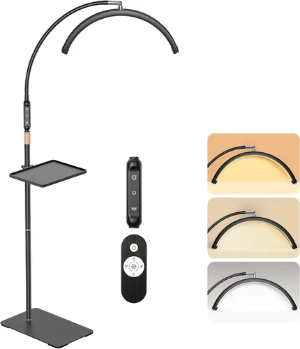 Vista 10 de Mznoo Luz de pestañas con bandeja de herramientas, luz de luna LED de Rosa