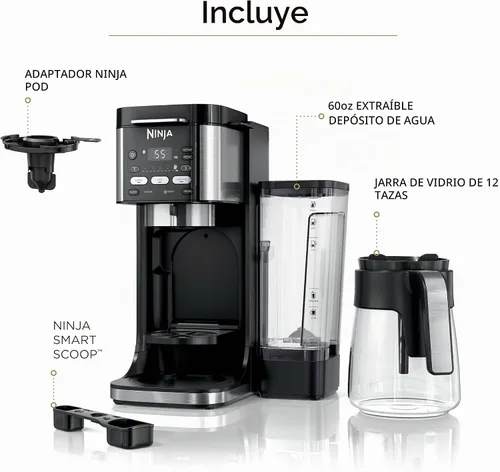 Vista 10 de [Usado] Ninja Cafetera de goteo Máquina de café DualBrew Pro caliente y helada Uso con cápsulas de café K-Cup 3 estilos de preparación