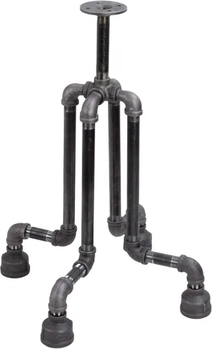 Vista 13 de PIPE DECOR Juego de patas de mesa auxiliar, kit de base de mesa industrial rústica para sala de estar, oficina, tuberías y accesorios ásperos