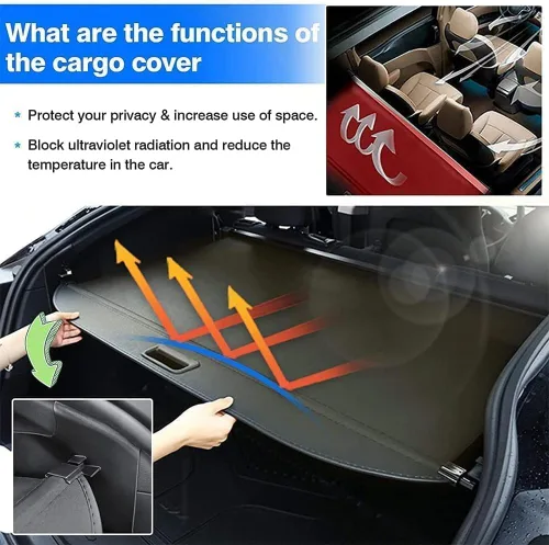 Vista 2 de Cubierta retráctil de carga trasera para Toyota RAV4 2014 2015 2016 2017 2018 2019, cubierta de protección de equipaje cubierta de seguridad