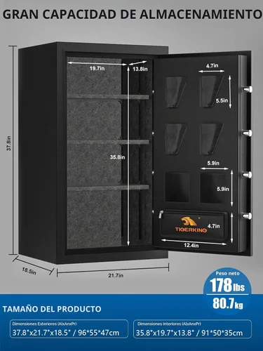 Vista 4 de TIGERKING 37.8 "H Grande ignífugo e impermeable seguro para el hogar