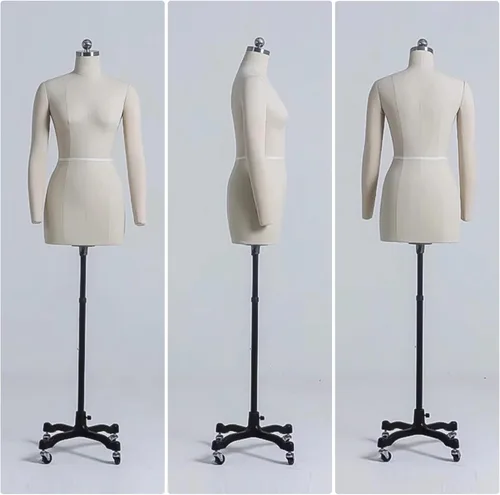 Vista 2 de Maniquí de costura ajustable con ruedas – Altura ajustable Forma S Modelo 80, pantalla de sastre estable y móvil para diseñadores y creadores de moda