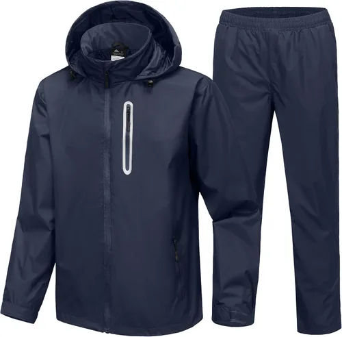 Vista 18 de Traje de lluvia de golf impermeable para hombre, equipo de lluvia, chaqueta y pantalón para exteriores, ligero, impermeable con capucha Pantalones