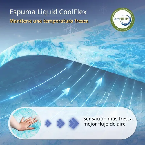 Vista 6 de EGOHOME - Colchón híbrido tamaño King de 14 pulgadas, espuma viscoelástica refrescante, firmeza media