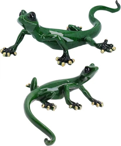 Vista 11 de AB Tools Blue Gecko Lizard Resina Cobertizo de pared Escultura Decoración Estatua Pequeña Casa Ornamento