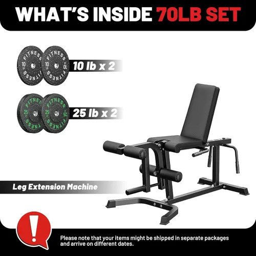 Vista 2 de PAPABABE Leg Extension and Curl Machine, Adjustable Leg Machine, Seated Leg Extension and Lying Leg Curl Machine, Lower Body Workout Equipment for