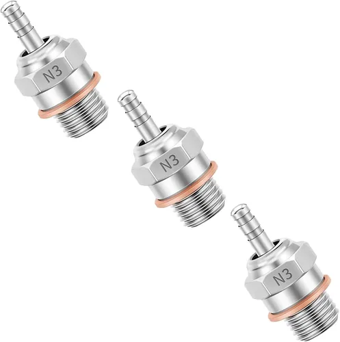 Vista 10 de 2 piezas 70117H Hot Glow Plugs No.3 N3 N4#3 #4 Spark Nitro Engine Parts Reemplazan OS para Traxxas Losi HPI Redcat HSP Himoto RC Car Truck Buggy (N3)