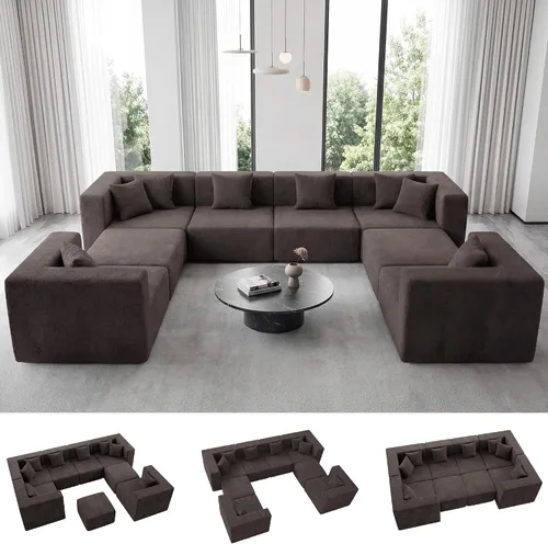 Vista 31 de MONVANE Sofá cama convertible de 55.5 pulgadas, sofá cama 2 en 1 sin hueso con bolsillo de almacenamiento, cómodo sofá de asiento profundo