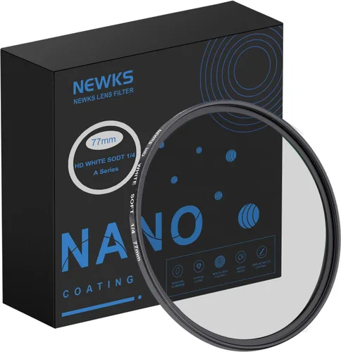 Vista 19 de NEWKS Filtro de difusión blanca suave de 1/4 de 1/4, filtro de efecto cinematográfico de ensueño, vidrio óptico HD para fotografía