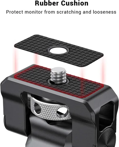 Vista 4 de SmallRig Soporte de montaje para monitor de campo con zapata fría y tornillo de 1/4 pulgadas para monitor de 5 pulgadas y 7 pulgadas, con giro