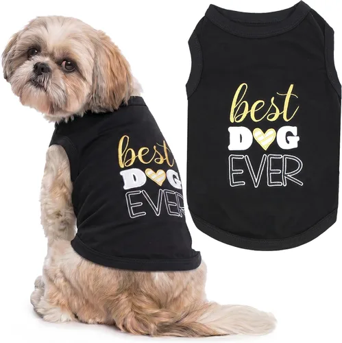 Vista 37 de Parisian Pet Camisa para perro – Camisas 100% algodón para perros pequeños – Chaleco negro sin mangas para cachorros – Ligero y transpirable Mejor