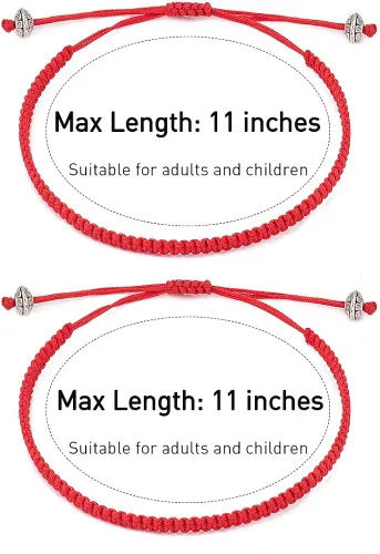 Vista 7 de Seyaa Pulseras rojas de cadena del destino con protección de buena suerte, pulseras a juego para parejas, amantes, mujeres, hombres, novio, novia