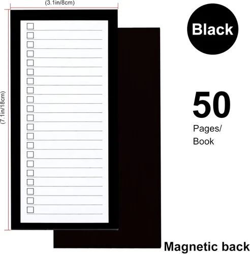 Vista 3 de 4 paquetes de blocs de notas magnéticos para nevera, gran almohadilla magnética para lista de comestibles para nevera, diseño completo con parte