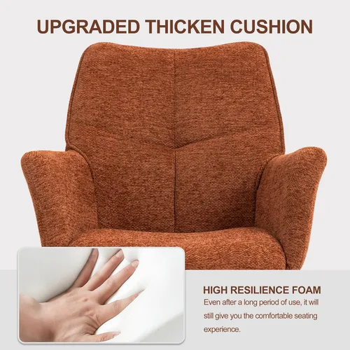 Vista 4 de Sillas de escritorio de oficina con patas de metal, silla de tocador tapizada con ruedas, silla giratoria de oficina en casa con respaldo ergonómico