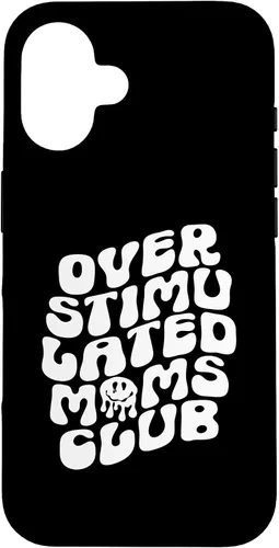 Vista 32 de Groovy Overstimulated Moms Club Funny Trendy Mom Case for iPhone 17