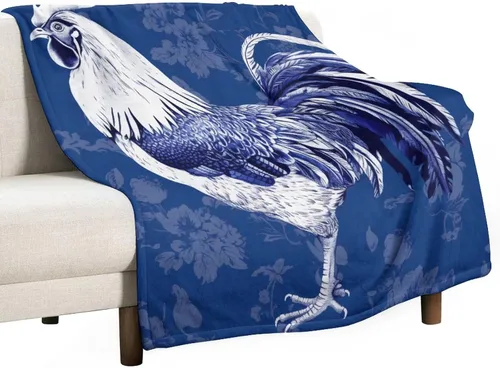 Vista 34 de Manta de gallo con encanto de campo, manta de forro polar de felpa de 30 x 40 pulgadas, manta de franela súper suave para decoración de sofá, cama