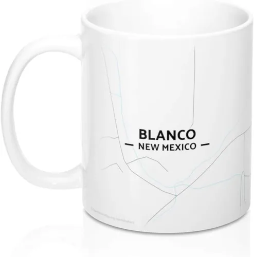 Vista 3 de Blanco, New Mexico NM Map Mug (11 oz)