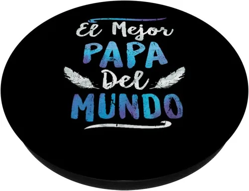 Vista 2 de El Mejor Papa Del Mundo Regalo del Día del Padre Lindo Diseño PopSockets Agarre y Soporte para Teléfonos y Tabletas, Negro