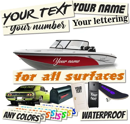 Vista 7 de Adhesivo para parachoques de 1 x 12 pulgadas, nombre personalizado, número de texto, Dceal, calcomanía de texto personalizada