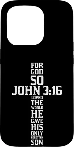 Vista 14 de iPhone 16 Cross John 3:16 Verso Biblia Dios Jesús Fe Cristiano Estuche de regalo