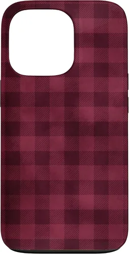 Vista 10 de Funda para iPhone 13 Pro Max Pretty Fall Otoño Burdeos Búfalo a cuadros