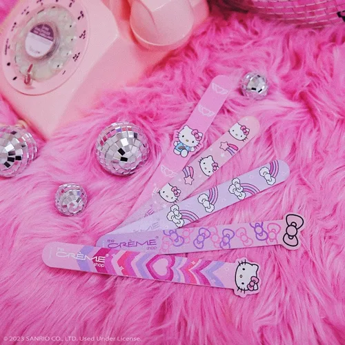 Vista 5 de The Creme Shop x Hello Kitty Y2K Collection Totally Cute! Limas de uñas – Doble cara para dar forma – Grano extrafino – Larga duración