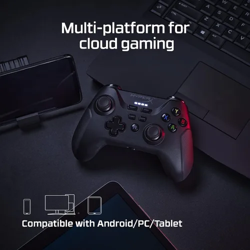 Vista 4 de HyperX Embrague - Controlador de juegos para Android y PC, juegos en la nube y móviles, Bluetooth, inalámbrico de 2.4 GHz, conexión con cable USB-C