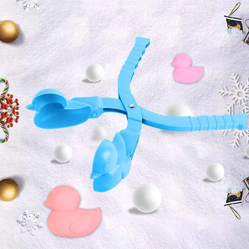 Vista 6 de Herramienta para hacer bolas de nieve con asa, clip para hacer bolas de nieve de pato de dibujos animados, juguetes perfectos para niños y adultos