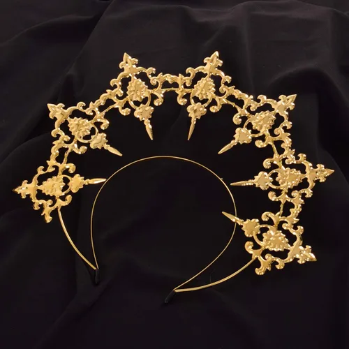 Vista 5 de BLESSUME Corona de Halo de María Diosa Diadema Mujer Disfraz de Halloween Accesorio para la Cabeza