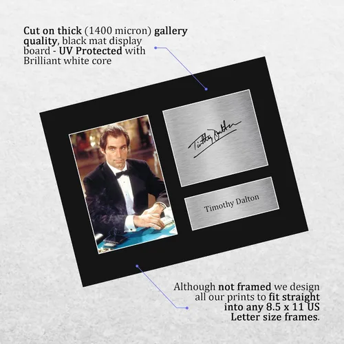 Vista 3 de HWC Trading USL Timothy Dalton Gifts - Autografía impresa para fanáticos de recuerdos de películas, tamaño carta de EE. UU