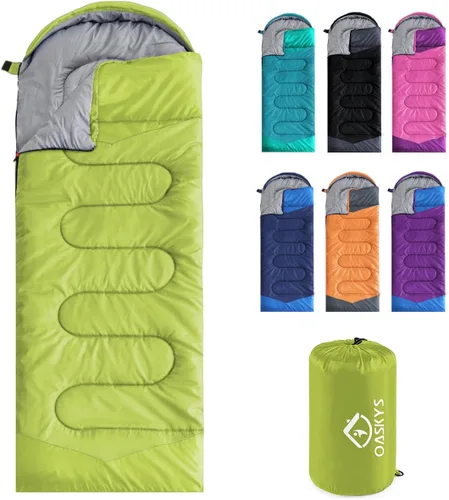 Vista 14 de oaskys Camping Sleeping Bag - 3 Season Warm & Cool Weather - Summer Spring Fall Lightweight Waterproof for Adults Kids - Camping Essentials Gear