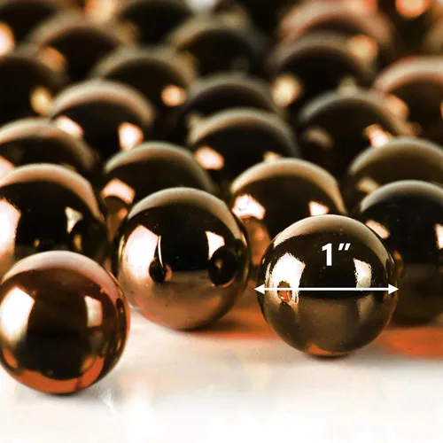 Vista 3 de CYS EXCEL Rellenos de jarrón de piedras preciosas de mármol de vidrio ámbar oscuro de 1 pulgada (1 libra), cuentas de mármol con múltiples opciones
