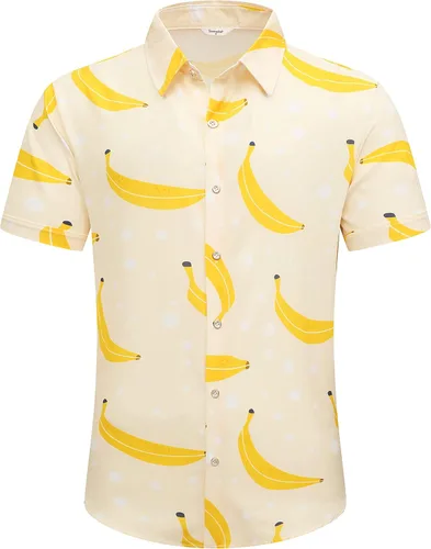 Vista 2 de Camisa hawaiana para hombre, manga corta, con botones, ropa de playa, unisex, flamencos de verano, camisas florales Aloha