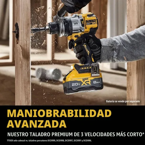 Vista 6 de DEWALT Taladro de martillo inalámbrico de 1/2 pulgada MAX XR de 20 V, solo herramienta desnuda (DCD1007B)