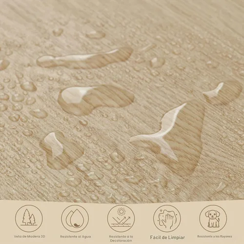 Vista 4 de MULGREAT Azulejos de vinilo impermeable de 54 pies cuadrados, 36 piezas autoadhesivas con aspecto de madera, para bricolaje, baño, lavandería Roble