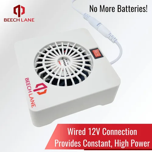 Vista 2 de Beech Lane Ventilador de refrigerador RV de 12 V, conexión por cable que proporciona energía constante, sin baterías, más salida de aire que