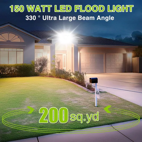 Vista 2 de STASUN - Luz de inundación LED para exteriores, 150 W, 15000 lúmenes, 6000 K, luz blanca IP66, impermeable, luz de estacionamiento comercial, 3