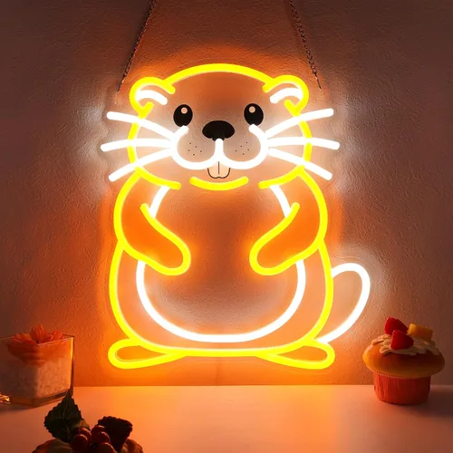 Vista 15 de CoolGift Mart Letrero de neón de tiburón, luz LED regulable de tiburón, decoración de pared de animales, regalo de Navidad, regalo de elefante