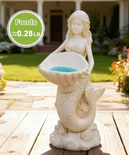 Vista 7 de Nacome Estatuas Solares de Sirenas Sirenas de Pájaros para Jardín: Estatuas al Aire Libre Adornos para Decoraciones Exteriores Arte de Patio Césped