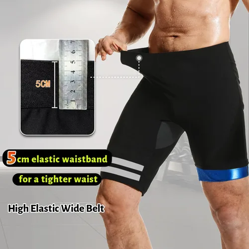 Vista 4 de Pantalones deportivos de sauna para hombre, pantalones de compresión, leggings atléticos, traje de sauna para entrenamiento