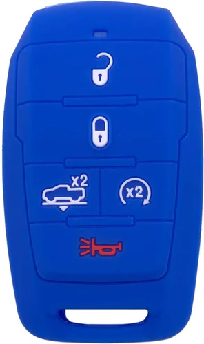 Vista 4 de Funda protectora de silicona para llavero de automóvil para Ram 1500 2021 2020 2019, accesorios de 5 botones de entrada sin llave, control remoto
