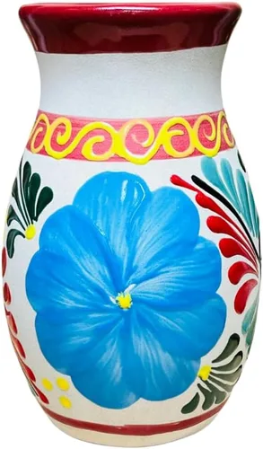 Vista 2 de Florero Ovulo - Decoración mexicana para el hogar - Jarrón de arcilla - Jarrón de arcilla Michoacán - Jarrón ovalado de arcilla - Jarrón hecho a
