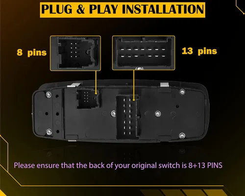 Vista 4 de 8 pines + 13 pines requiere comprobación. Interruptor de ventana eléctrico para Jeep Liberty y Dodge Nitro 2008-2012, Dodge Journey 2009-2010