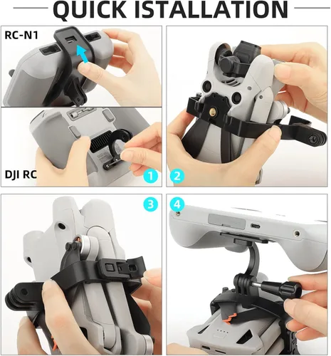 Vista 8 de Hanheld Adaptador estabilizador de montaje de abrazadera para DJI Mini 3 Pro Cámara Drone RC RC-N1 Control remoto Gimbal Clip Accesorios