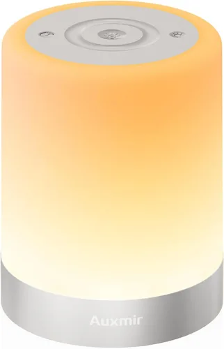 Vista 16 de Auxmir Luz nocturna para niños y bebés, lámpara táctil regulable para guardería, 11 colores RGB, 5 brillo, lámpara de mesa recargable portátil