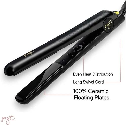 Vista 4 de Herramienta pro estilo PYT cerámica 1.25., Negro Estilizador profesional de iones negativos con calor ajustable para cabello fino a grueso.